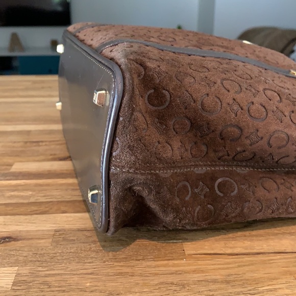 AUTHENTIC Celine Suede Monogram Handbag - Picture 9 of 16